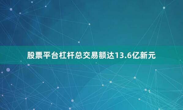 股票平台杠杆总交易额达13.6亿新元